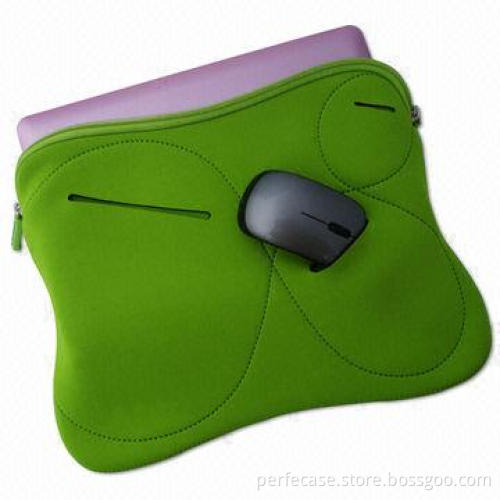 Neoprene Notebook Sleeve, 10-inch, with Extra Pockets for Mouse, Cards, Cables